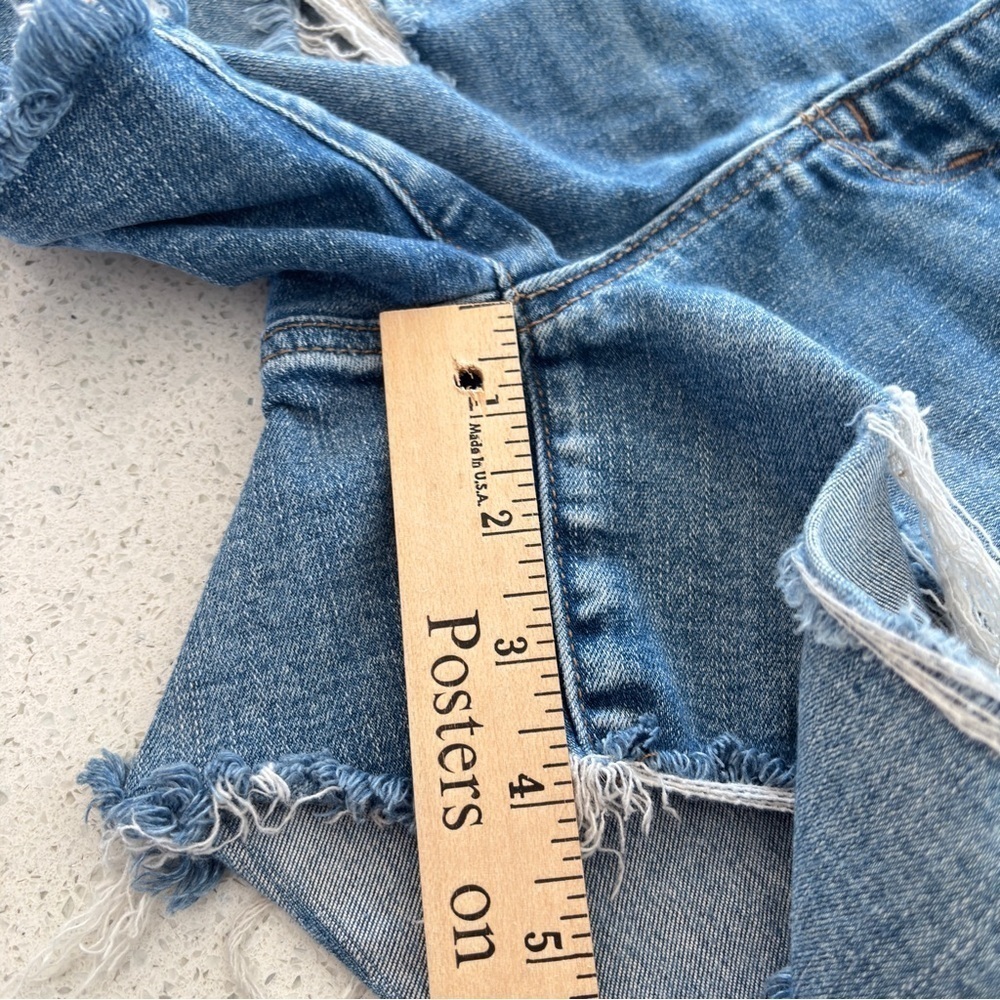 American Eagle Curvy Hi Rise Shortie Shorts Size 4 Next Level Stretch Distressed - Picture 12 of 13